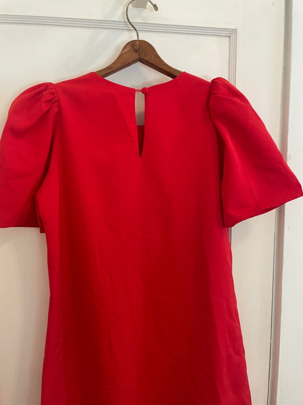 New Abbey Glass Marty Crew Neck Short Puff Sleeve Bow Mini Shift Dress Small - Picture 8 of 11